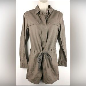 Lands End Utility Jumper | Zipper & buttons, drawstring waist Size 10 Od green